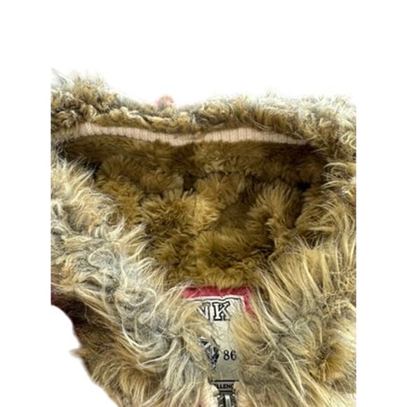 "PINK" RARE! Y2K Zip Up Hooded Faux Fur Lined Sweater SZ L 1986 Tween PLZ READ!! - Picture 15 of 16